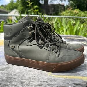 Supra Men’s Vaider shoes Size 10 storm grey Green gum Skateboard